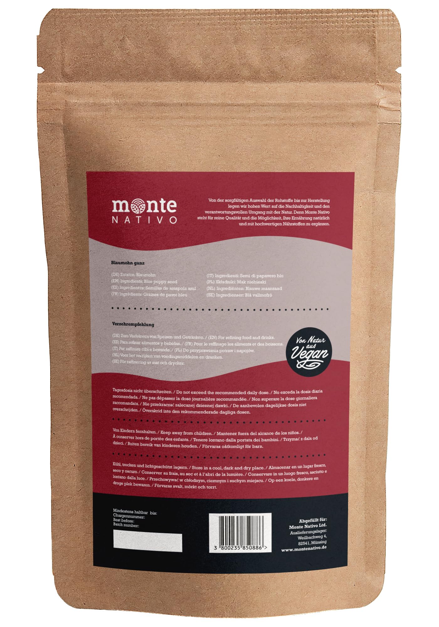 Semillas de Amapola Monte Nativo (500g) - Semillas Amapola para Cocinar - Perfectas para Crackers - Poppy Seeds