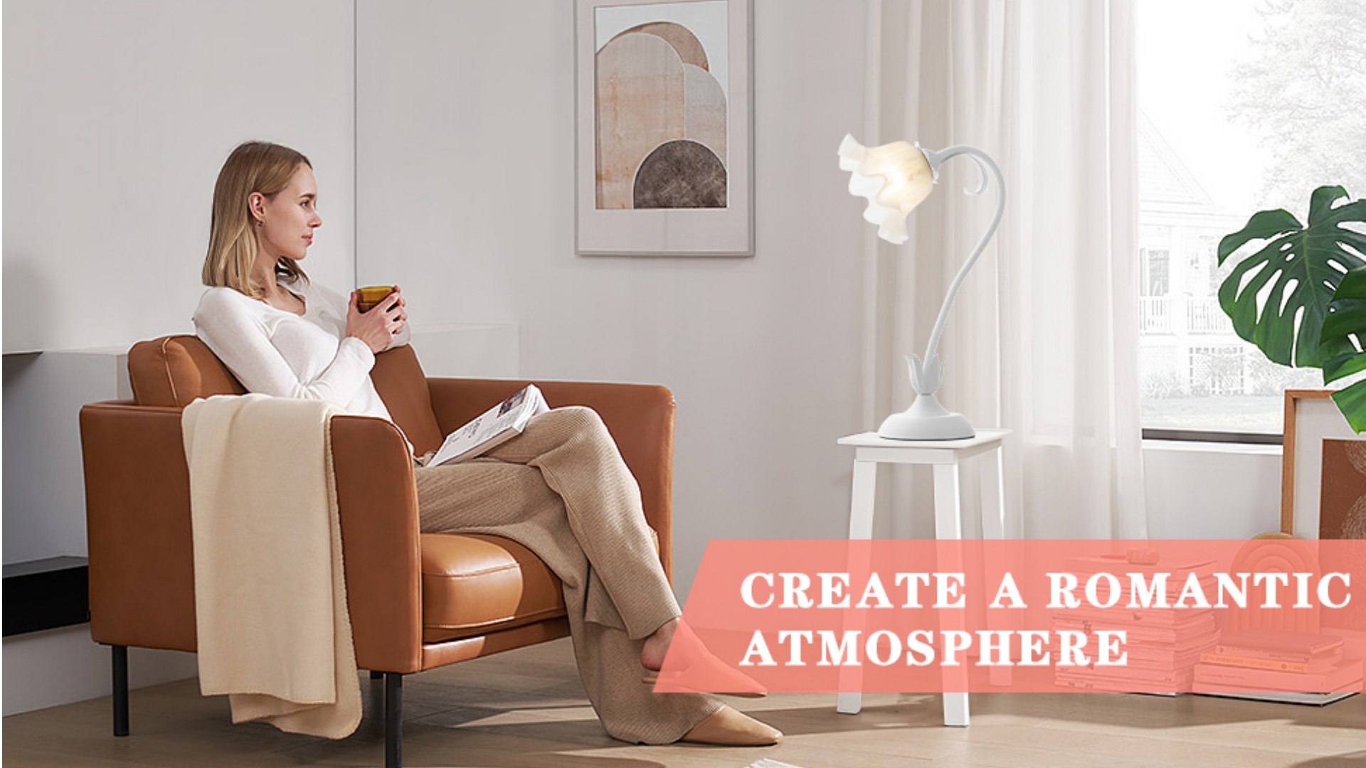 Image of WERFOP Flower Table Lamp Cute Desk Lamp for Bedroom Home Decor