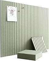 VIVELDA 48x36 Large Felt Bulletin Board - 12-Pack Slat Pattern Wall Tiles for Office, Classroom Decor - OEKO-TEX Safe, Sound Absorbing Panels (Sage)