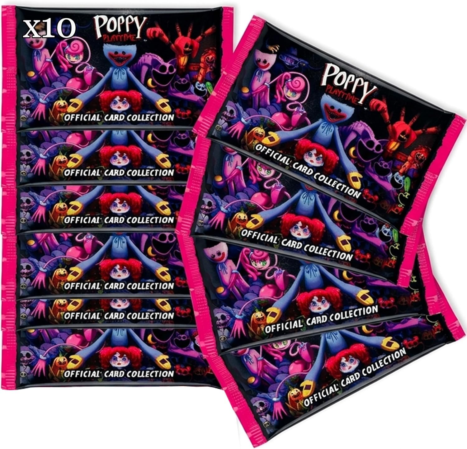 Pop Playtime 10 Official Diramix Sachets, Each Bag Contains 5 Trading Cards - Total Card 50 Pieces - Official Card Collection