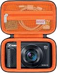 BOVKE Camera Case for Canon PowerShot SX740 / SX730 / G7 X Mark III / G7X Mark II / V1 Digital Camera, Hard Protective Holder Travel Storage Bag, Mesh Pocket fits Cable, Batteries, SD Card, Yellow