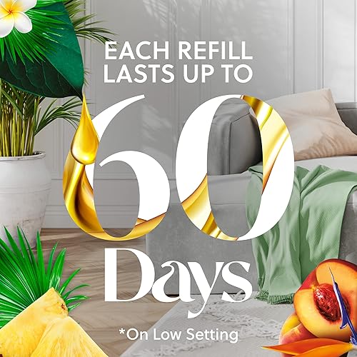 Miniatura 2 de Air Wick 5 repuestos de aceite perfumado enchufable, vainilla y papaya rosa, (5 x 0.67 oz), aceites esenciales, ambientador con aceite perfumado