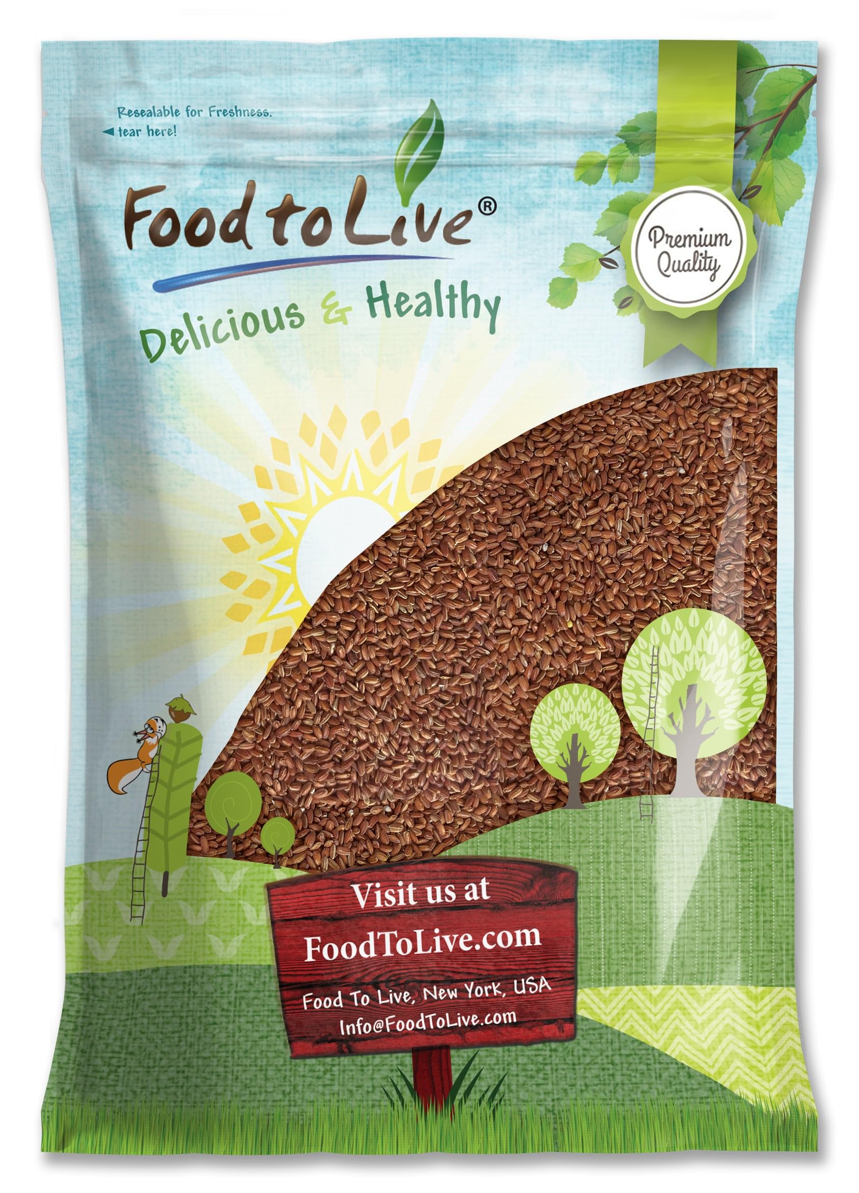 Food to Live Red Rice, 12 Pounds – Whole Rice, Nutty Flavor, Soft Texture, Non-Sticky, Vegan. Good Source of Protein and Antioxidants. Perfect for Pilafs, Salads, Stir-Fries and Rice Bowls