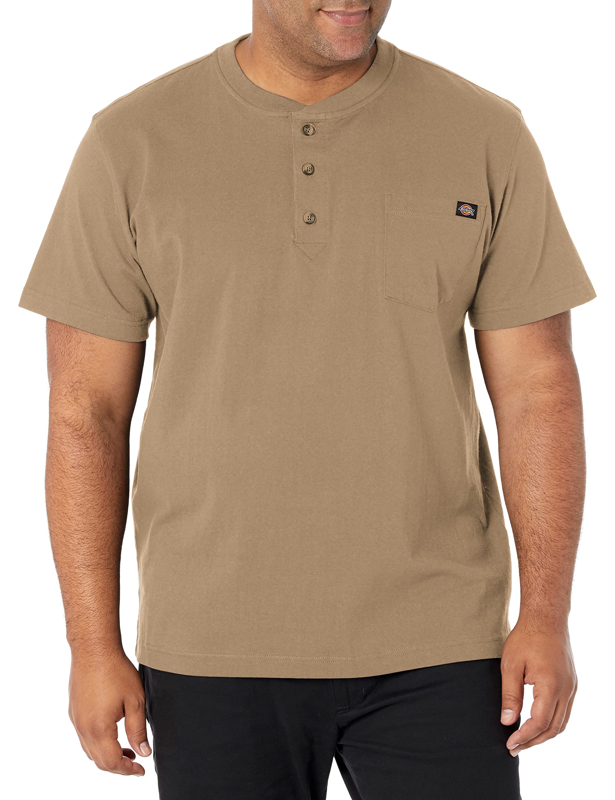 Dickies Men's Heavyweight Henley, Desert Sand, XXL