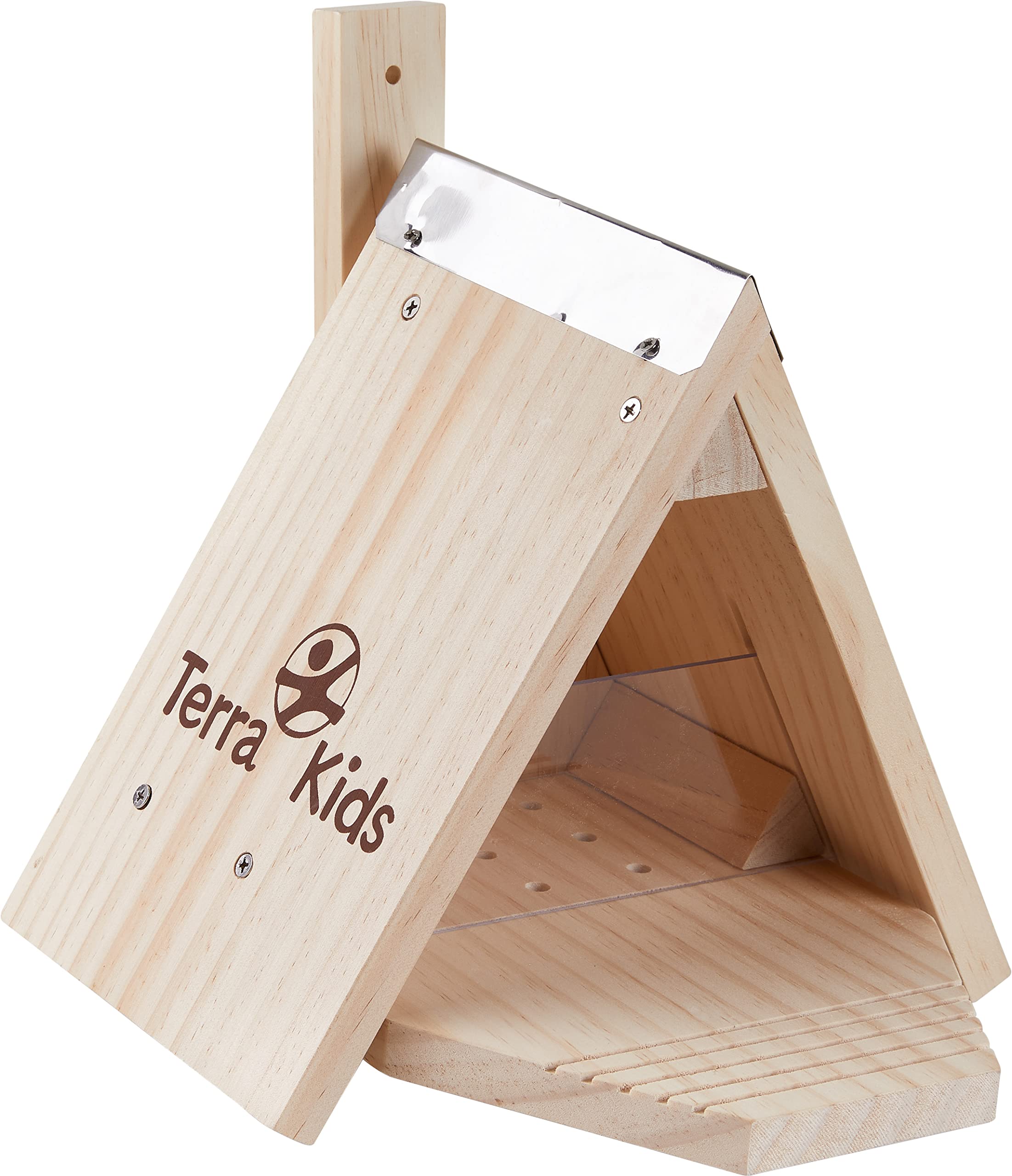 HABA - Terra Kids - Kit mangiatoia speciale scoiattoli - Kit fai da te per casa di scoiattolo solido - in legno PEFC - esterno e giardino - 306914