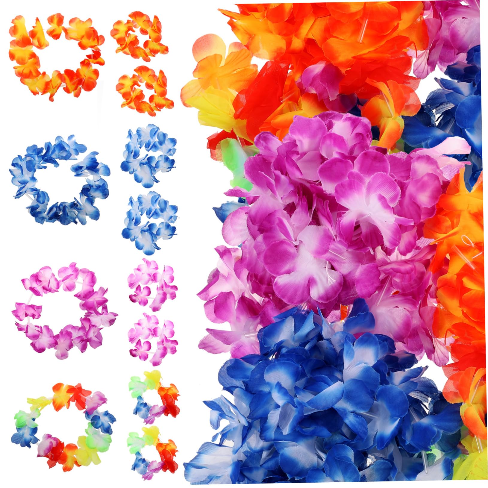 ibasenice 3 Juegos Leus Hawaianos Collar De Flores Diademas Pulseras Hawai Leis Collar Guirnaldas Hawaianas Hawai Flores Decoraciones Artificial Adorno Hawaiano Niño Pétalo Combinación Paño