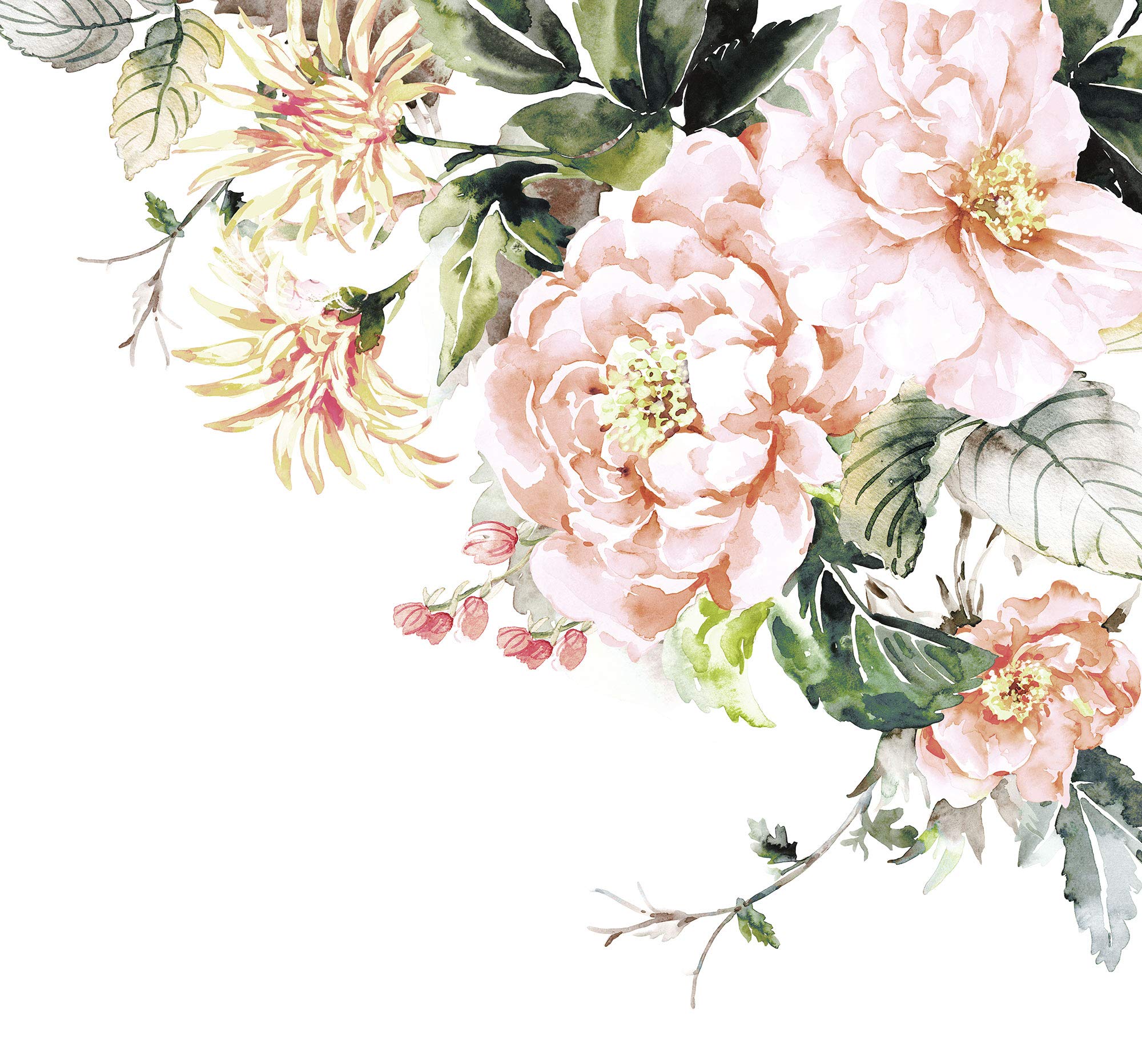 Komar Nasrin Non-Woven Photo Wallpaper for Living Room Bedroom, Roses and Flowers, Size: 300 x 280 cm (W x H), 6 Panels, Width 50 cm - Image 2