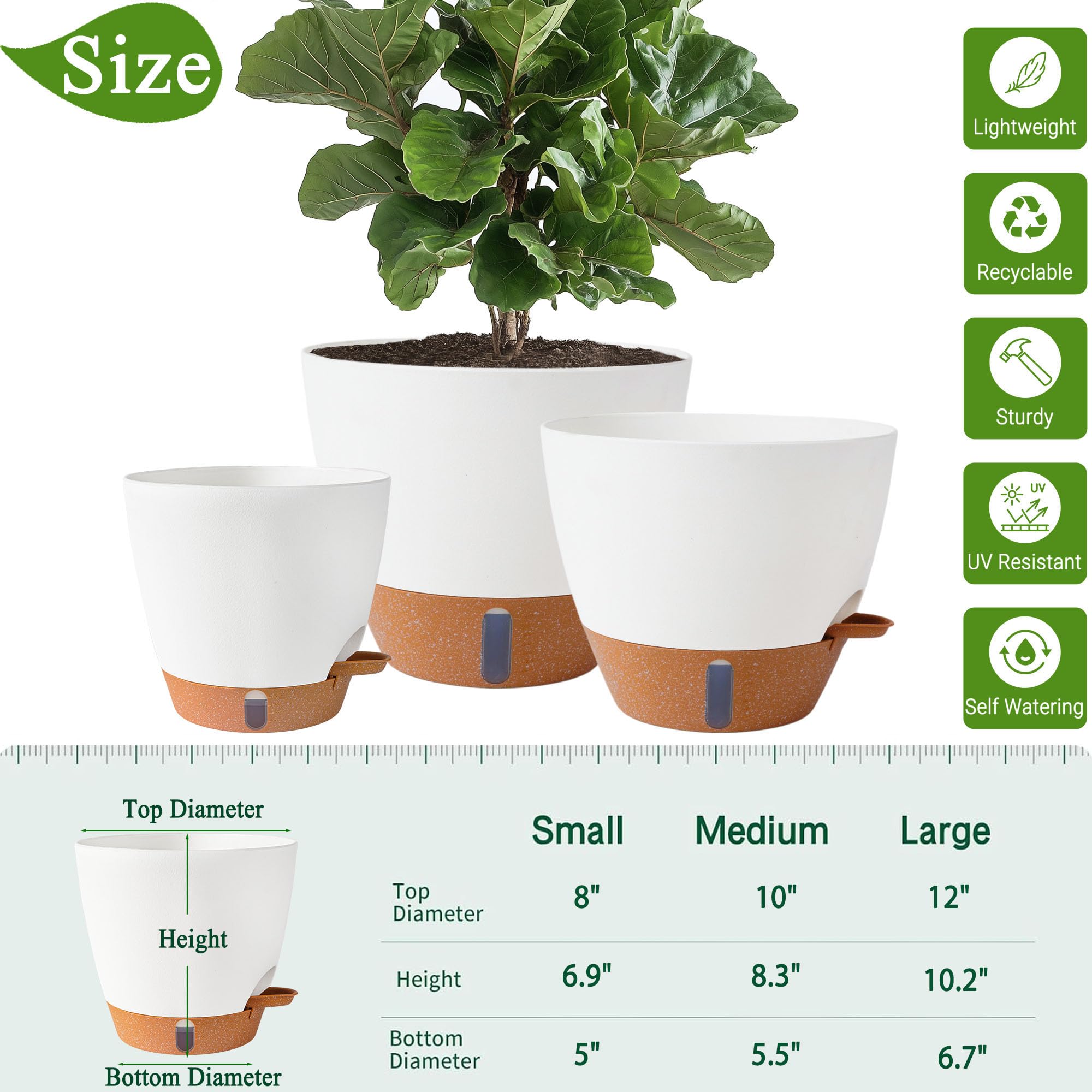 Self Watering Pots - Easy Plant Care -3