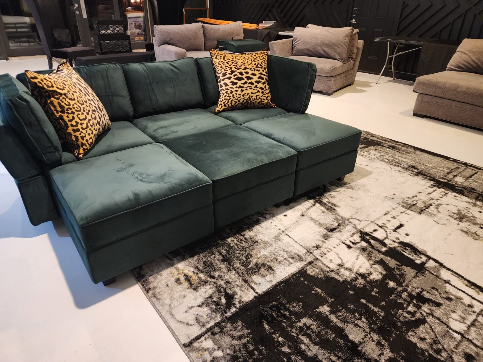$92/mo - Finance Belffin Modular Sectional Sofa with Ottomans Velvet ...