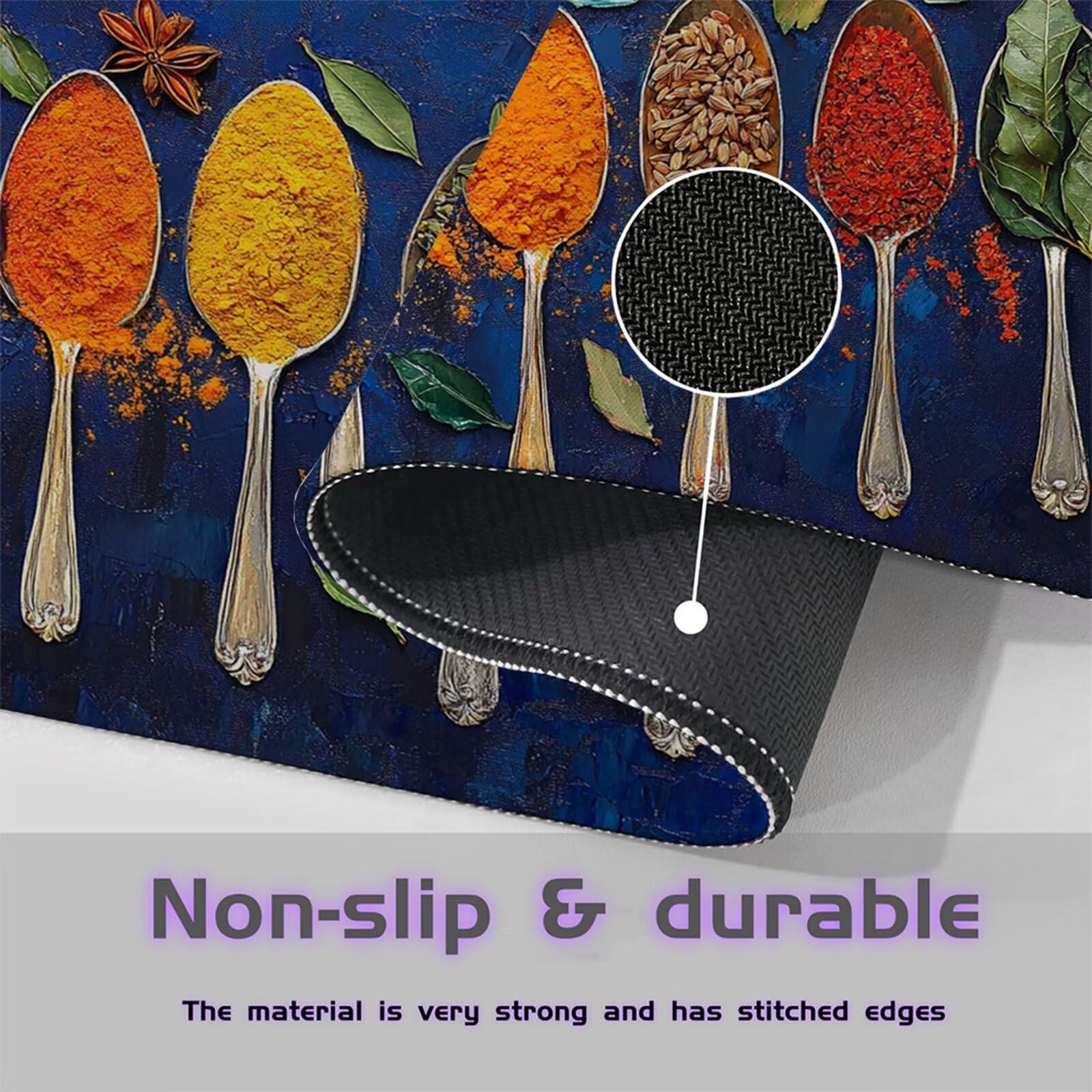 Grand Tapis de Souris Gamer 1600x800mm,Tapis de Souris Cuisine Tapis de Souris Gaming,Tapis Souris Assaisonnement Tapis Bureau Antidérapant Imperméable,Mouse Pad Bords Cousus,Accessoire Gaming X1-1532