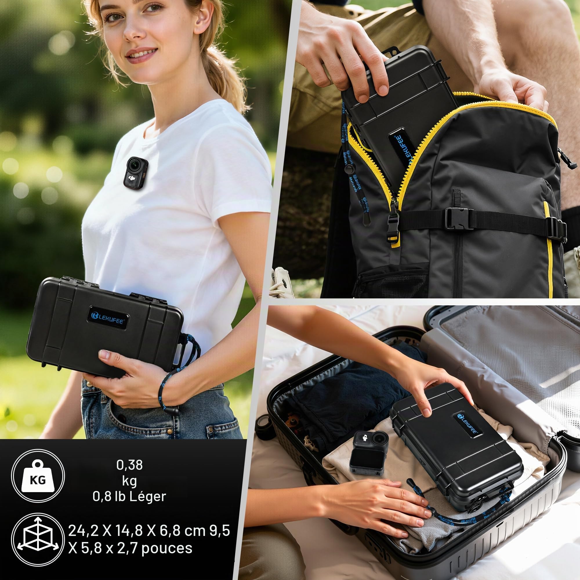 LEKUFEE Étui Rigide de Voyage étanche pour DJI Osmo Nano Bundle Standard et Accessoires (Sac et étui Uniquement)
