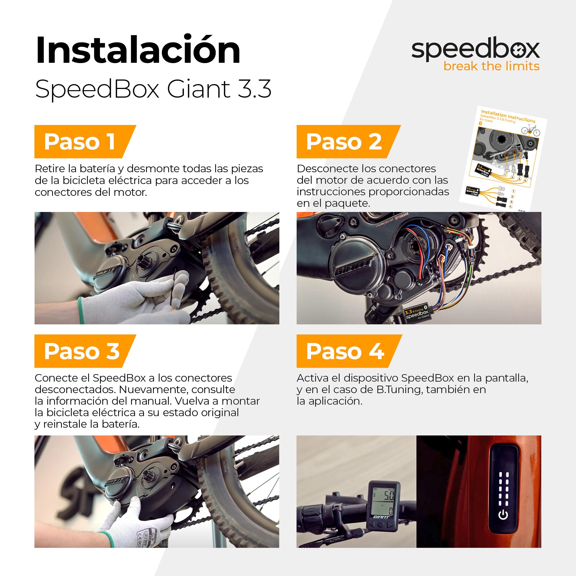 SpeedBox 3.3 Compatible con bicicletas eléctricas Giant / Chip de tuning para motores SyncDrive Pro y RideControl Go 2022-2024