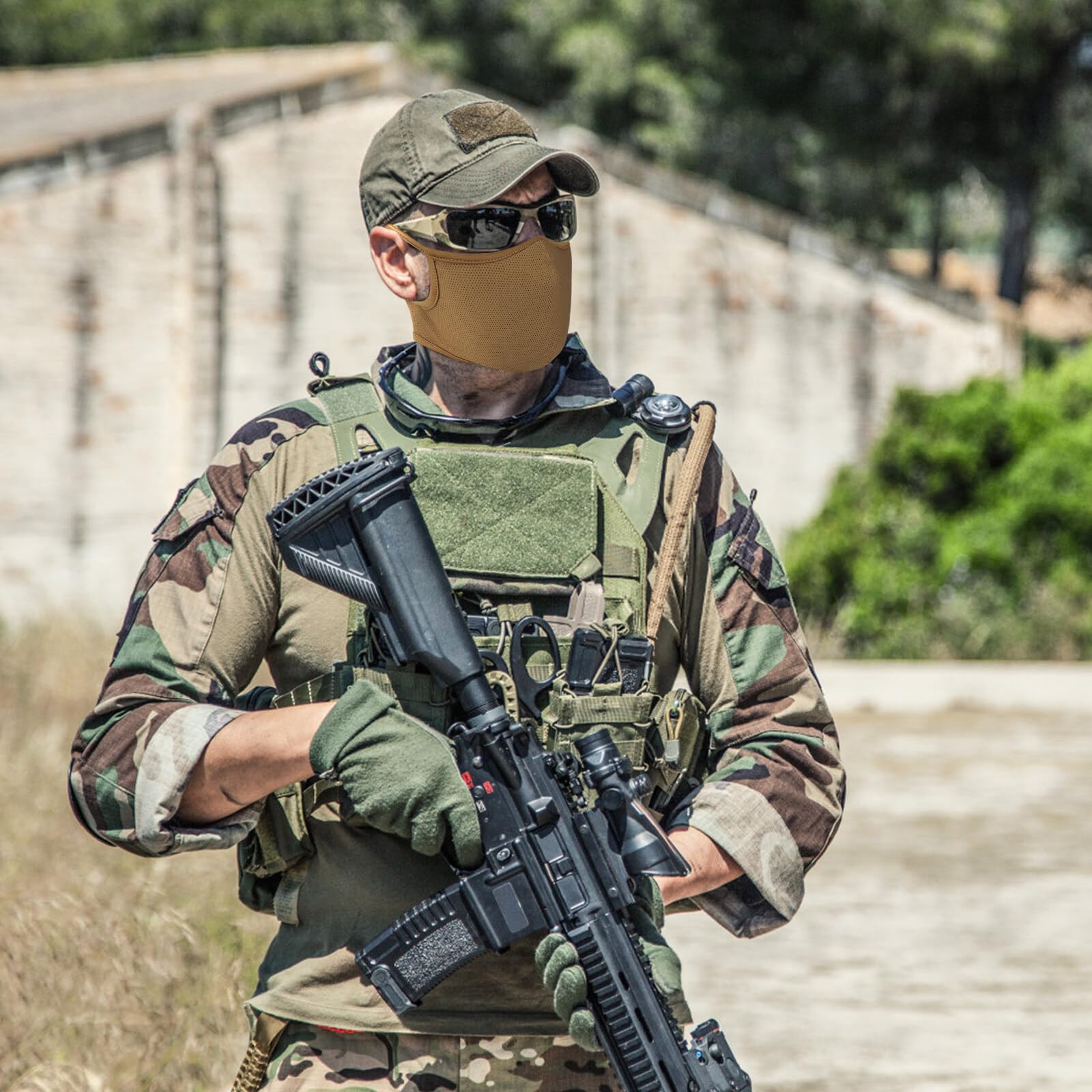 Masque de tir, Demi-Masque en Silicone, Tactique Multifonctionnel, Respirant, pour l'extérieur, BBS, Paintball, tir, Jeu de Survie CS
