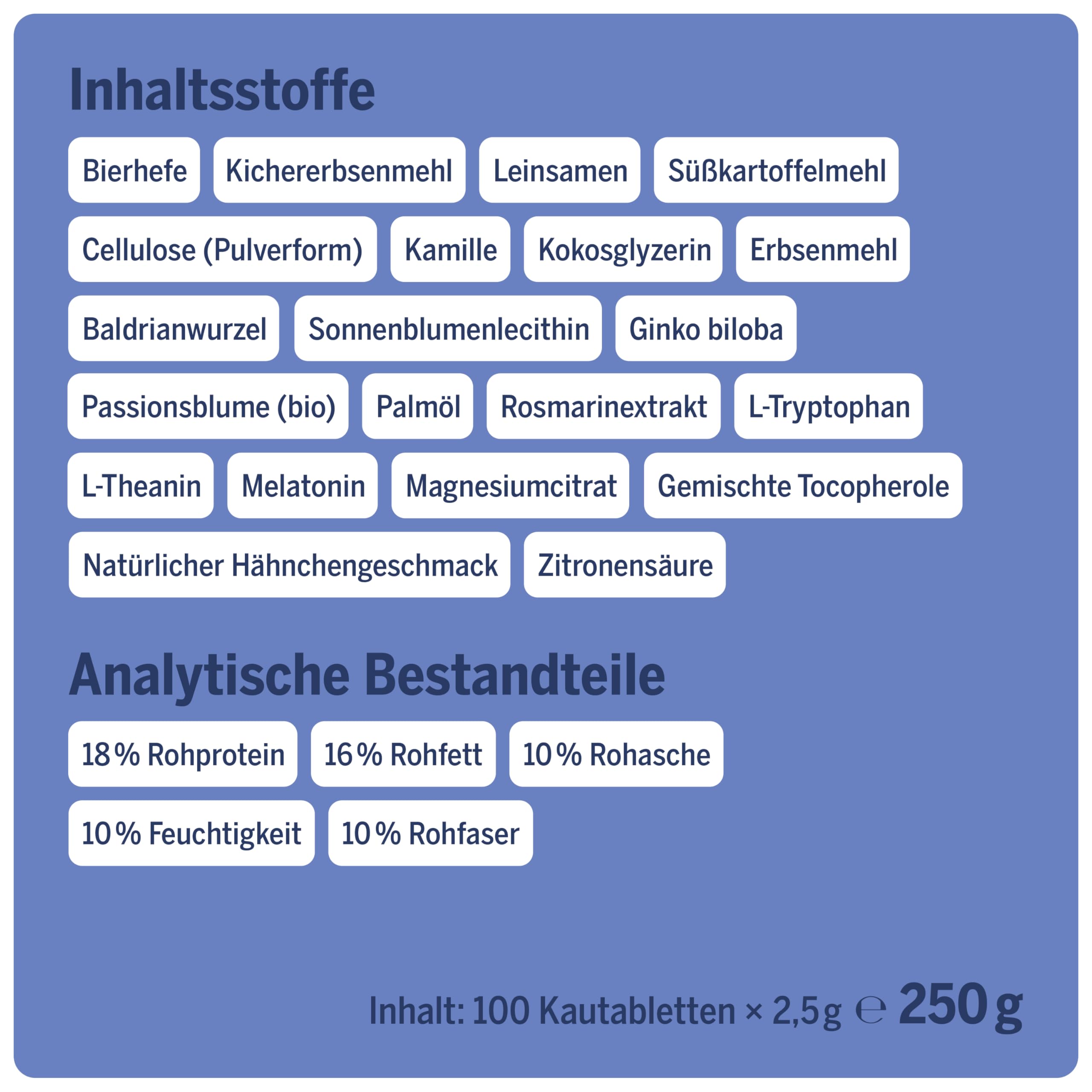 Seelenruh - Beruhigung Hunde Snacks mit L-Tryptophan, L-Theanin, Baldrian & Melatonin - Entspannungs-Snacks für Ruhe & Entspannung - Alternative zu Beruhigungsmittel für Hunde 100 Stück
