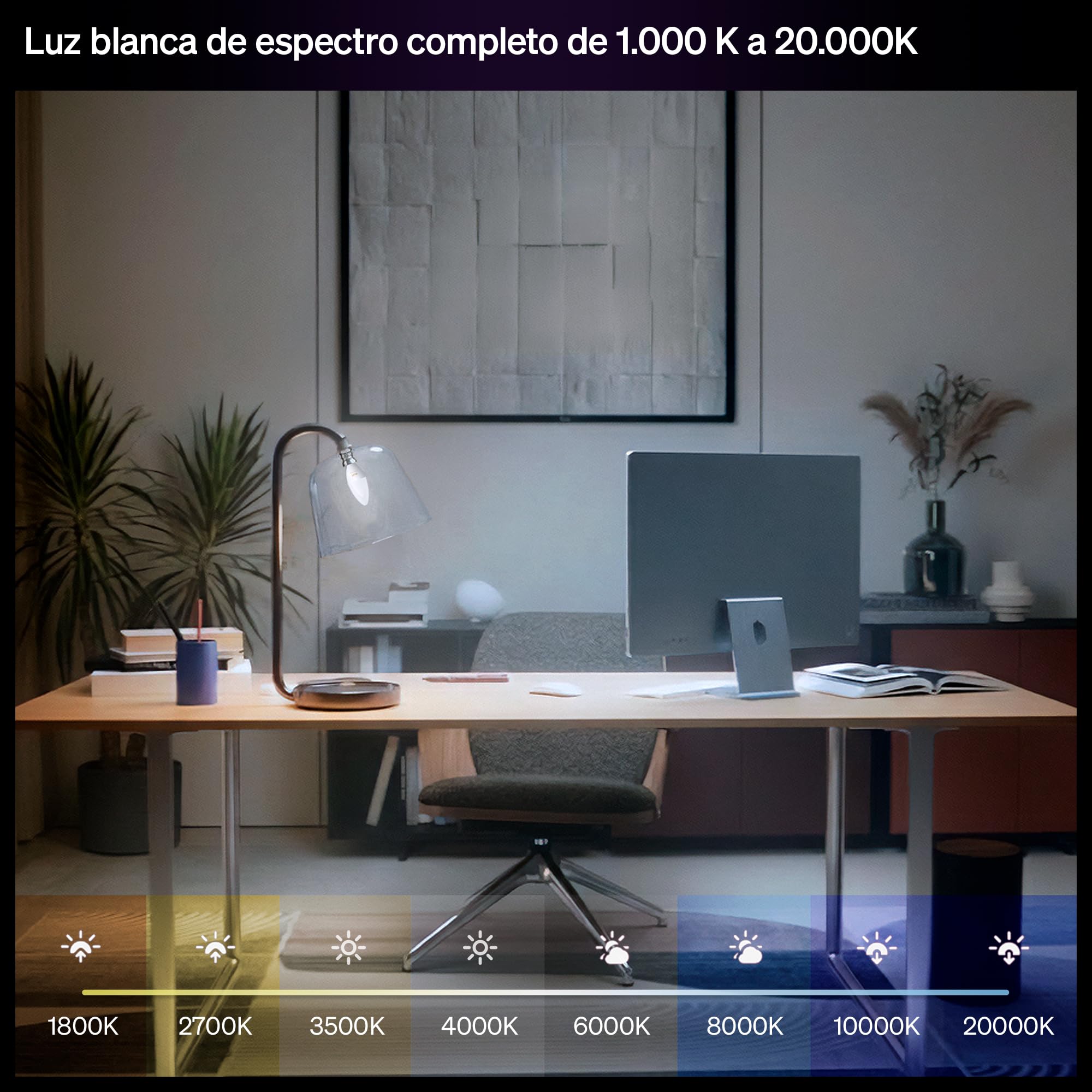 Philips Hue Smart Bombilla E14 Vela LED, B39, 3 Ud, White and Color Ambiance, Luz de Espectro Completo 1000 K-20000 K, 500 lm, Regulación Ultrabaja, Chromasync, Alexa, Google Home, Apple Home