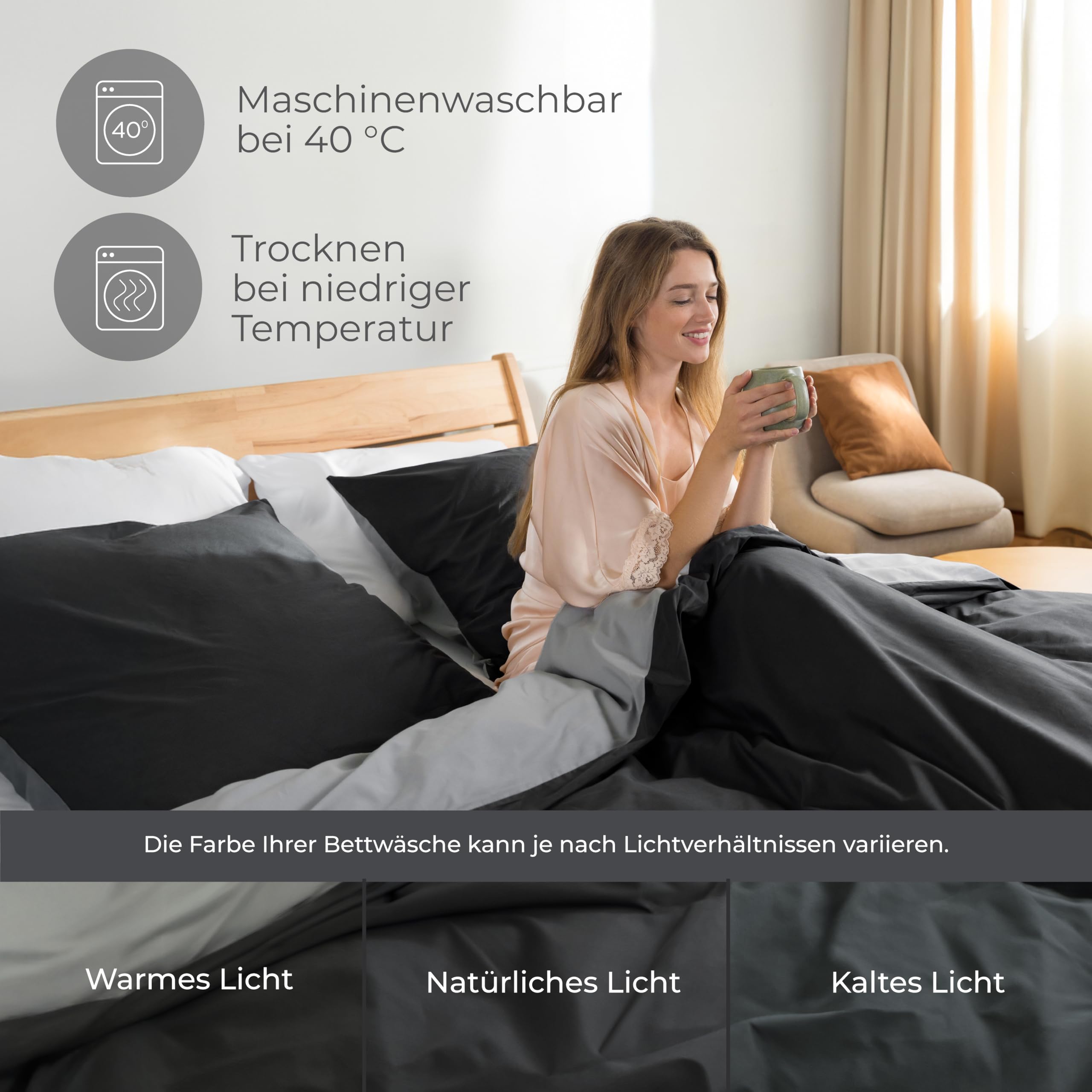 Dreamzie - Bettwäsche 260x240-2X Kissenbezug 65x65 - Baumwolle
