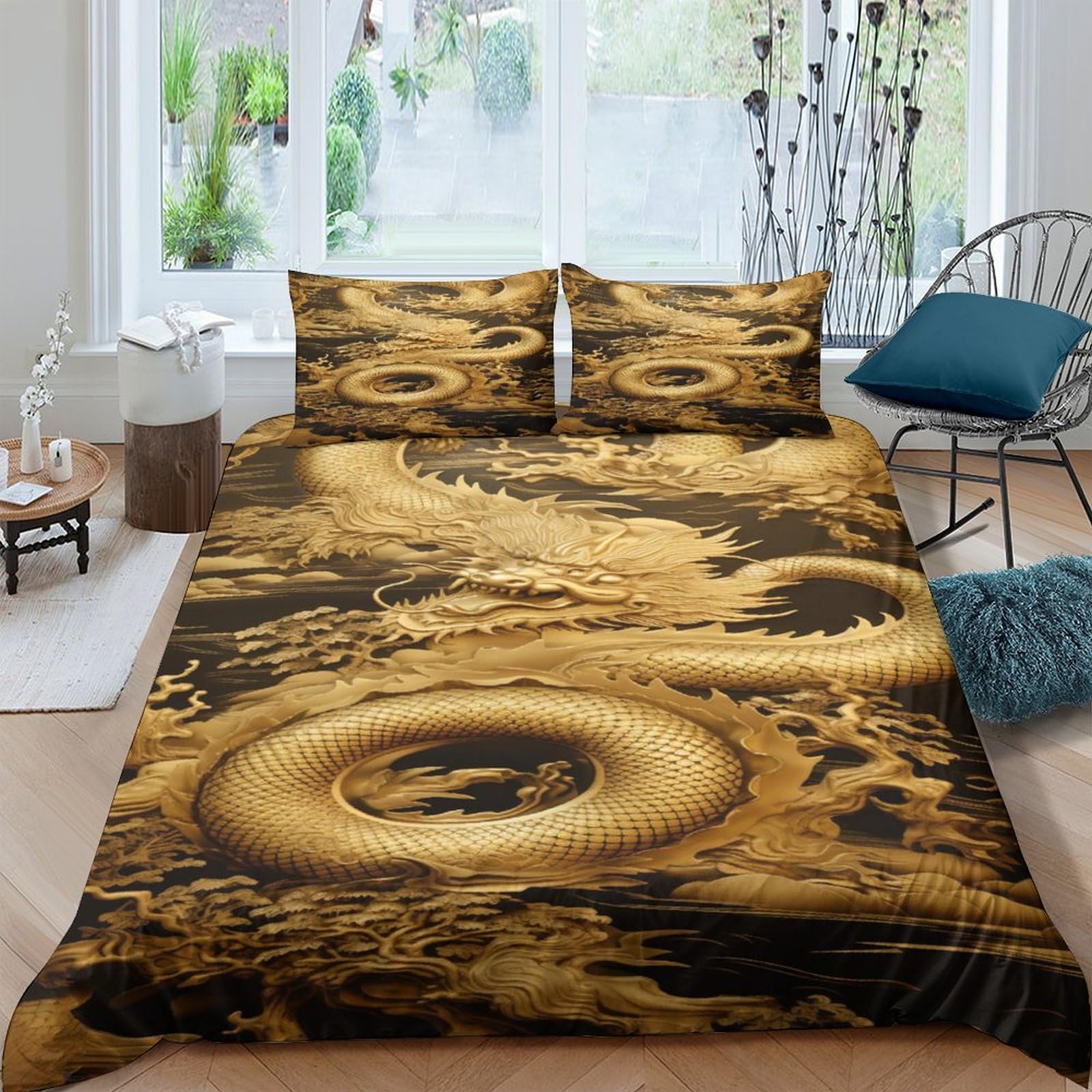Parure Animaux fantastiques 200x200 microfibre zippée pour lit double sans plis
