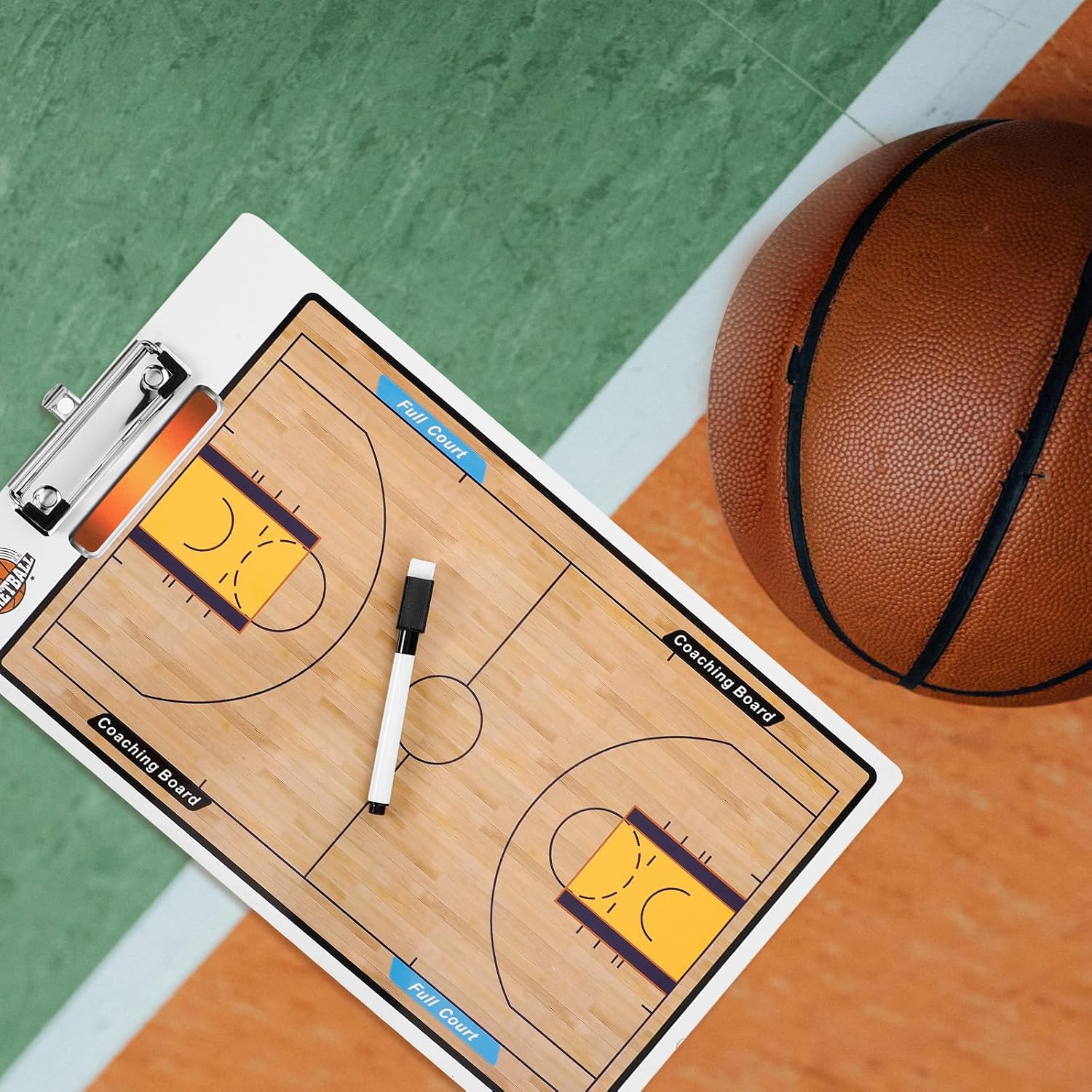 Ball Magnetic Coaching Board Folding Pvc Sports Ball Training Equipment | Portable Compact Design, Sturdy Construction, Coaching Board Kit for Organized Play, Basketball Series Board with Marker