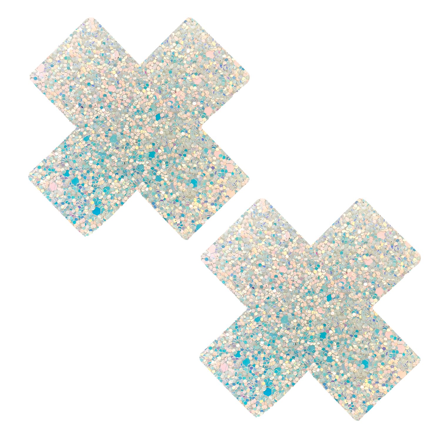 Neva Nude Iridescent Crystal Beamz Nipztix Pasties Nipple Covers for Festivals, Raves, Lingerie and More, Made in USA