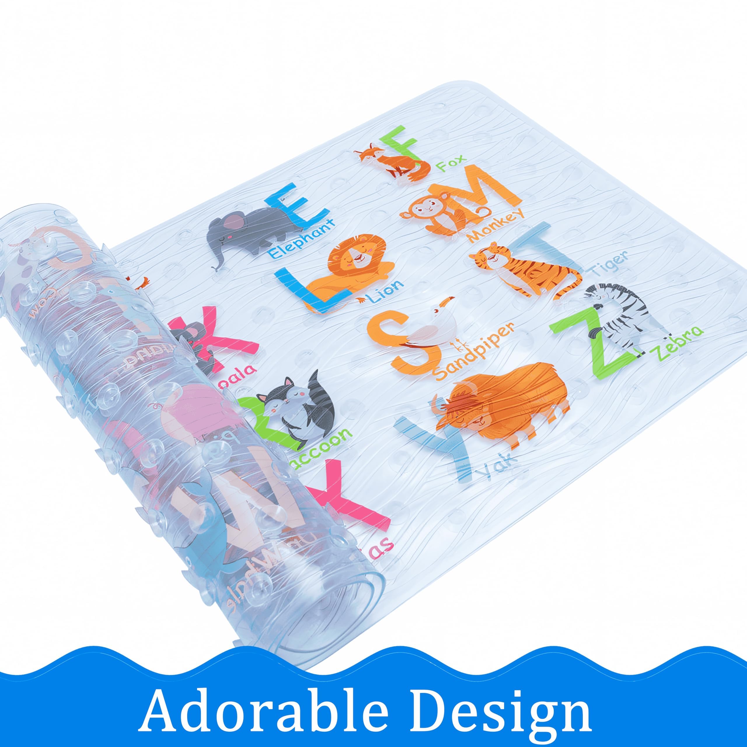 Pflanzen-Badewannenmatte Rutschfest – 68,6 X 40,6 Cm, Mit Saugnäpfen, PVC, Waben-Design