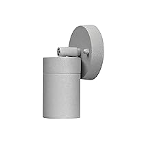 Konstsmide Modena 7598-300 – Lampada da Parete, con faretto orientabile, BxPxH 9x8x10,5 cm, 1 x 35 W, IP44, in Alluminio Laccato, Colore: Grigio