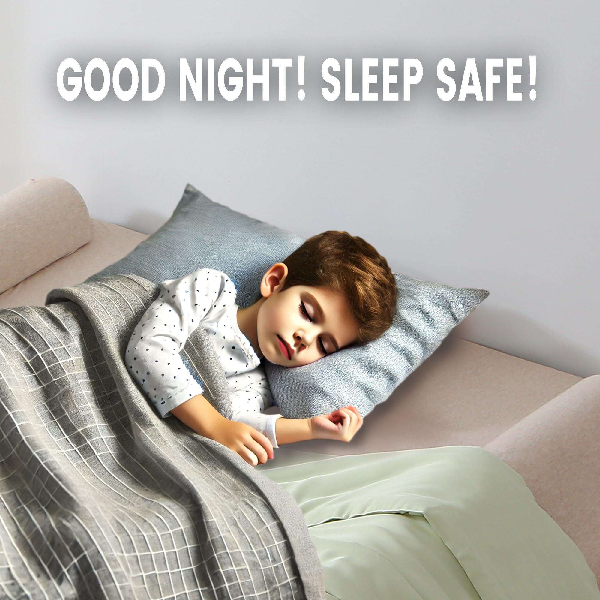 fond + found Parachoques de cama de tela de malla para niños pequeños [2 paquetes] Riel de cama de seguridad de espuma para niños y bebés, parachoques de cama transpirable con funda antideslizante y