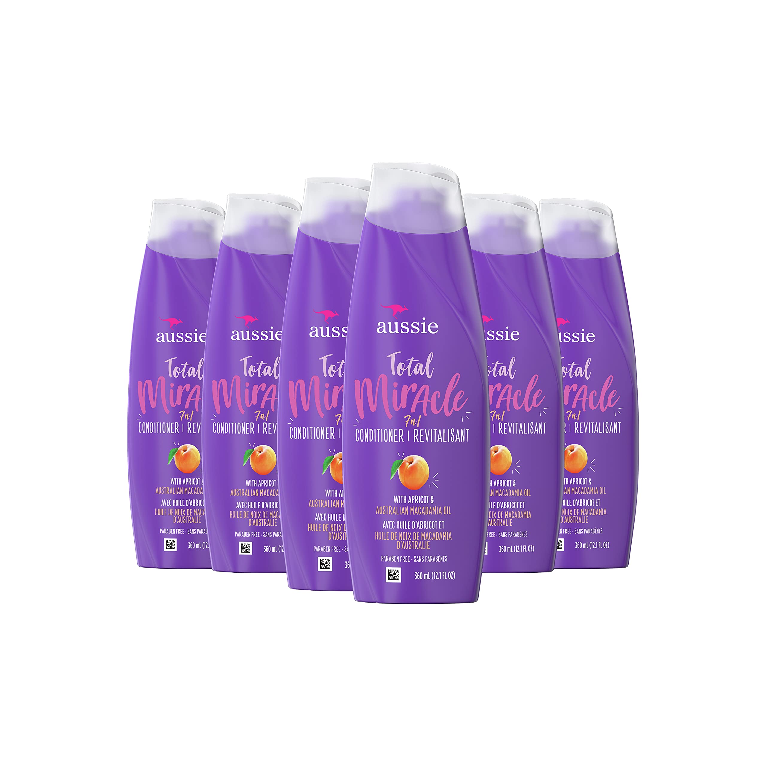 Paraben-Free Total Miracle Conditioner w/Apricot For Hair Damage, 12.1 fl oz, Case of 6 (B019H3S9DK)