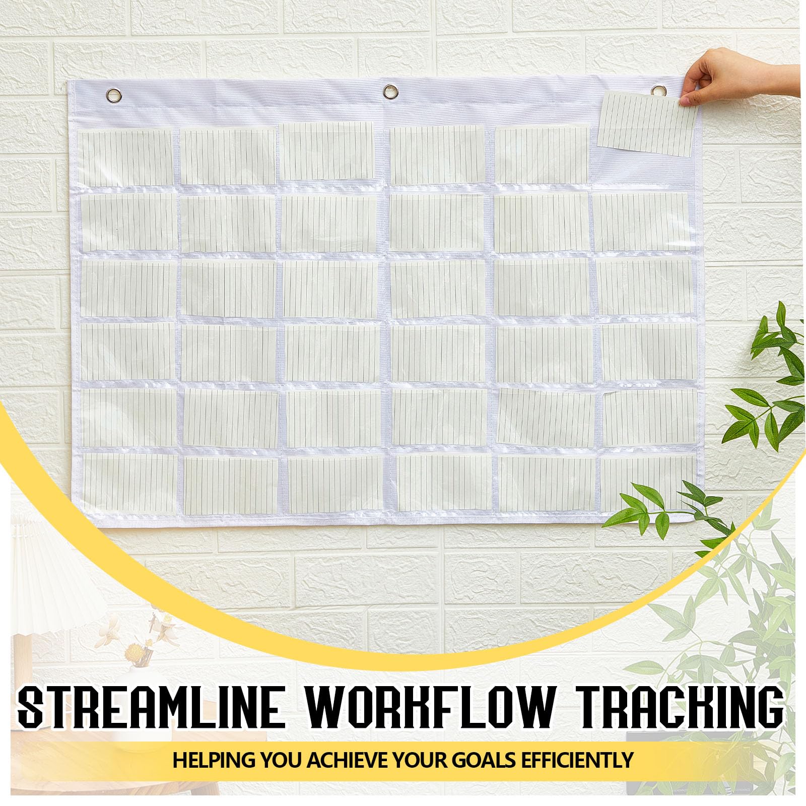Fullhawl 2 fundas para tarjetas de índice de 7.6 x 12.7 cm, 36 ranuras para tarjetas, soporte organizador de tarjetas Oxford, bolsillo colgante de pared para estudio, organización, oficina