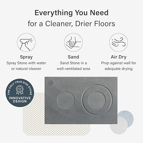 Miniatura 6 de Dorai Home - Base de piedra para perros, moderna y elegante, base de alimentación para mascotas, antideslizante, de secado rápido, con tierra de