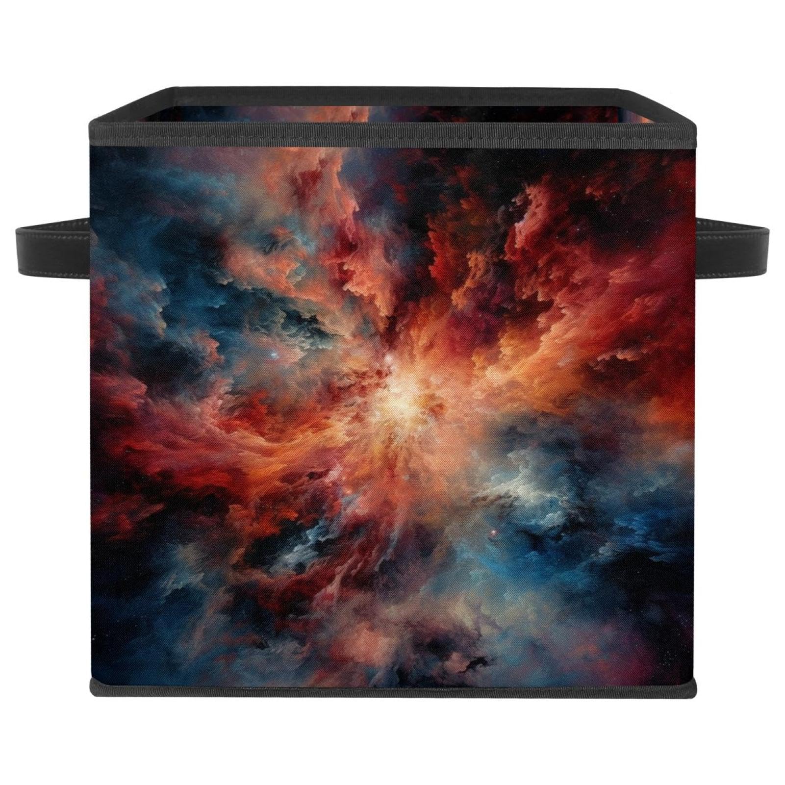 Panier de rangement galaxie rouge bac de tri textile durable