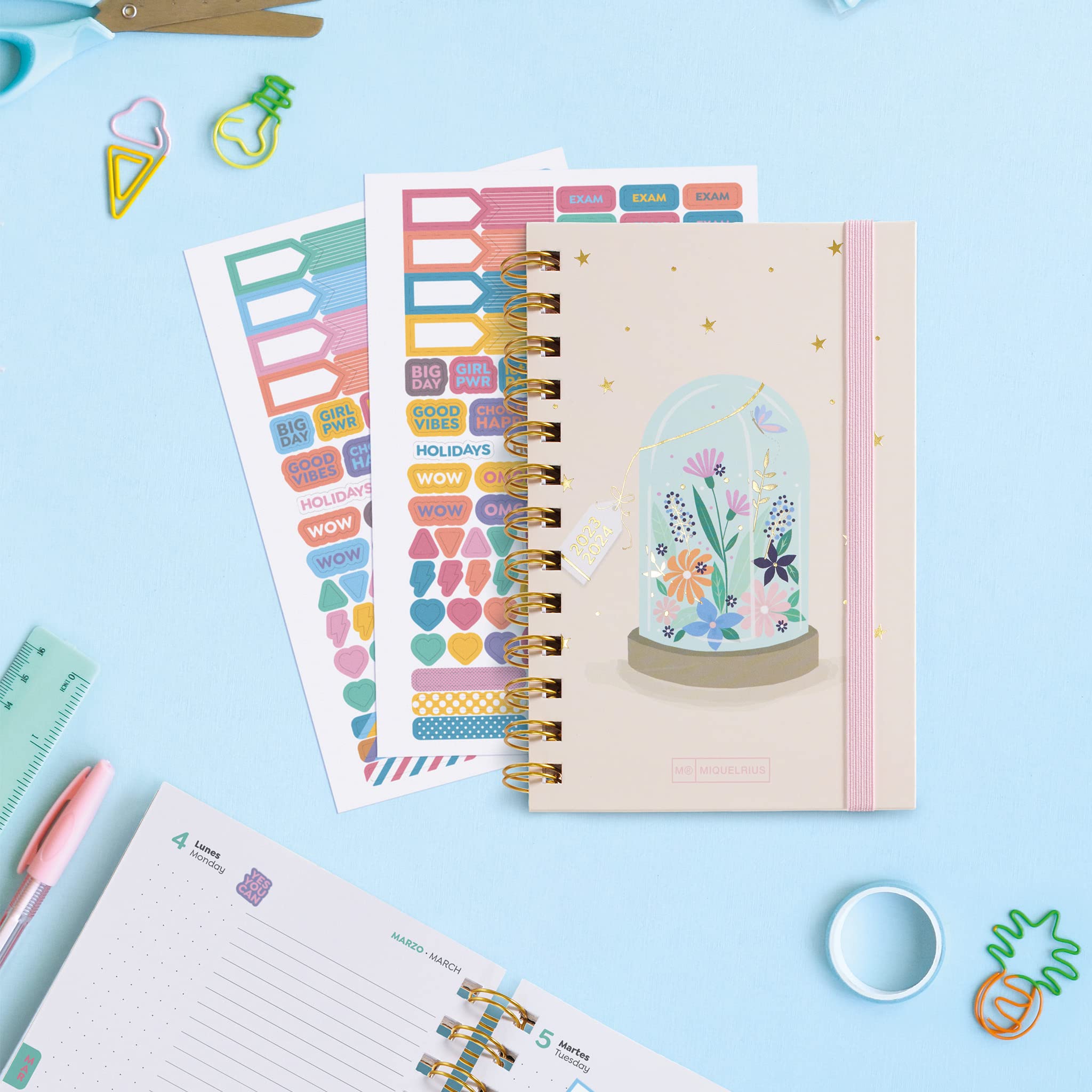 Miquelrius - School Planner 23-24, September 2023 to August 2024, 12 Months, Size 11.7 x 17.4 cm, Page, Garden, Spanish-English - Image 4