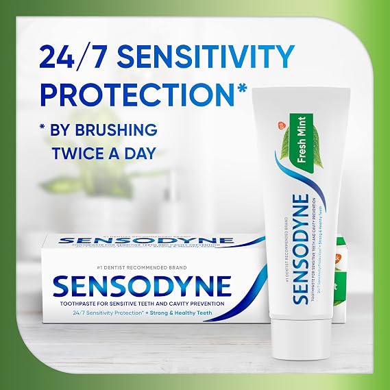 Sensodyne Fresh Mint Sensitive Toothpaste, 4 Ounce (Pack of 12)