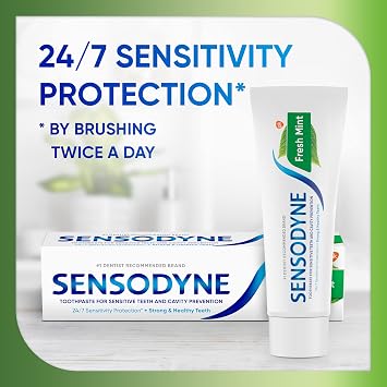 Sensodyne Fresh Mint Sensitive Toothpaste, 4 Ounce (Pack of 12)