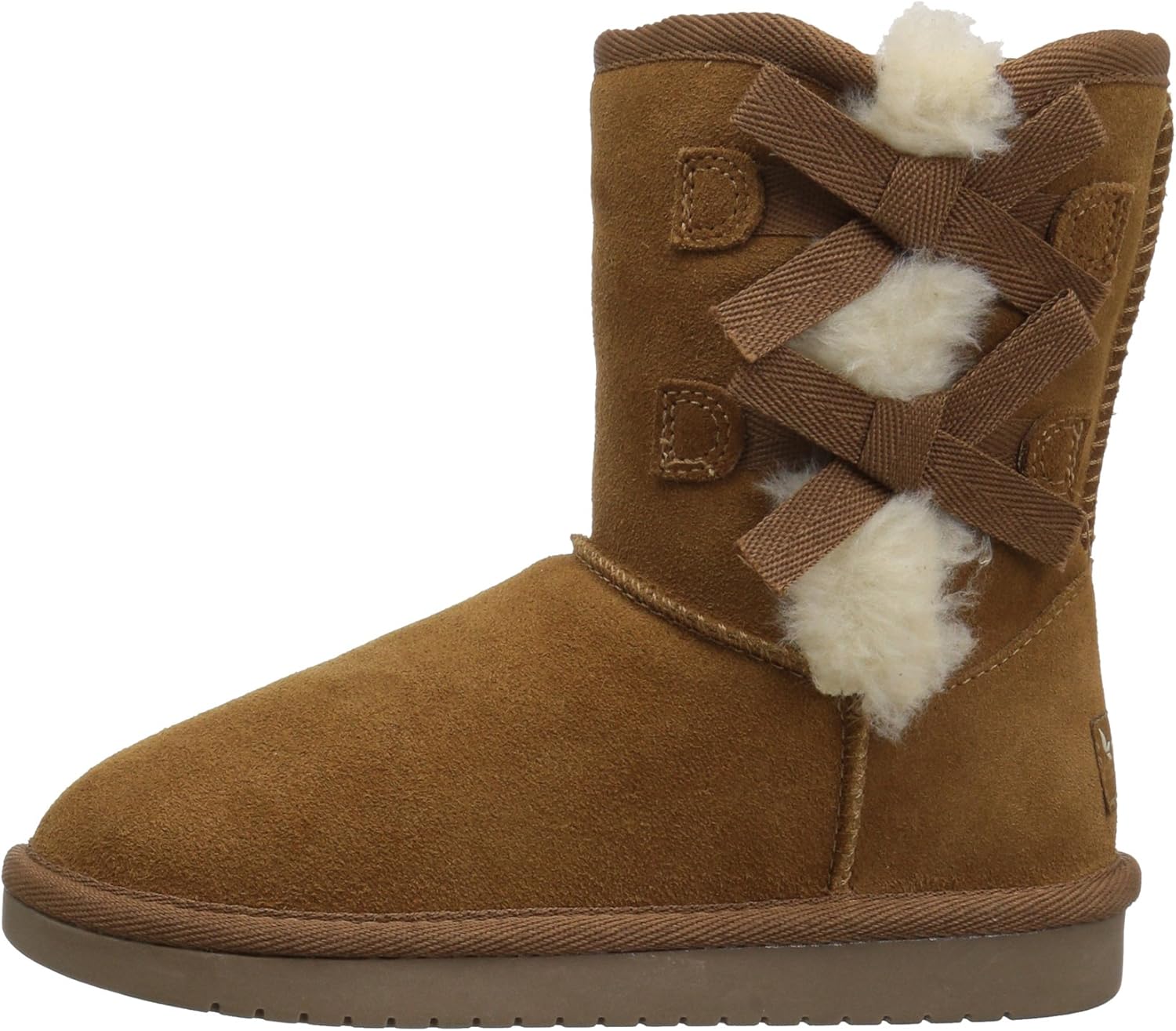 Koolaburra by UGG Girls' Victoria Short Boot (Toddler/Little Kid) 5 Big Kid Chestnut