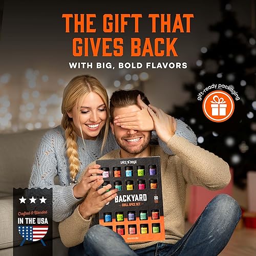 Miniatura 7 de Juego de especias para parrilla, 20 tarros únicos de especias y condimentos, regalos de barbacoa para hombres, papá, marido, padre, sabores como