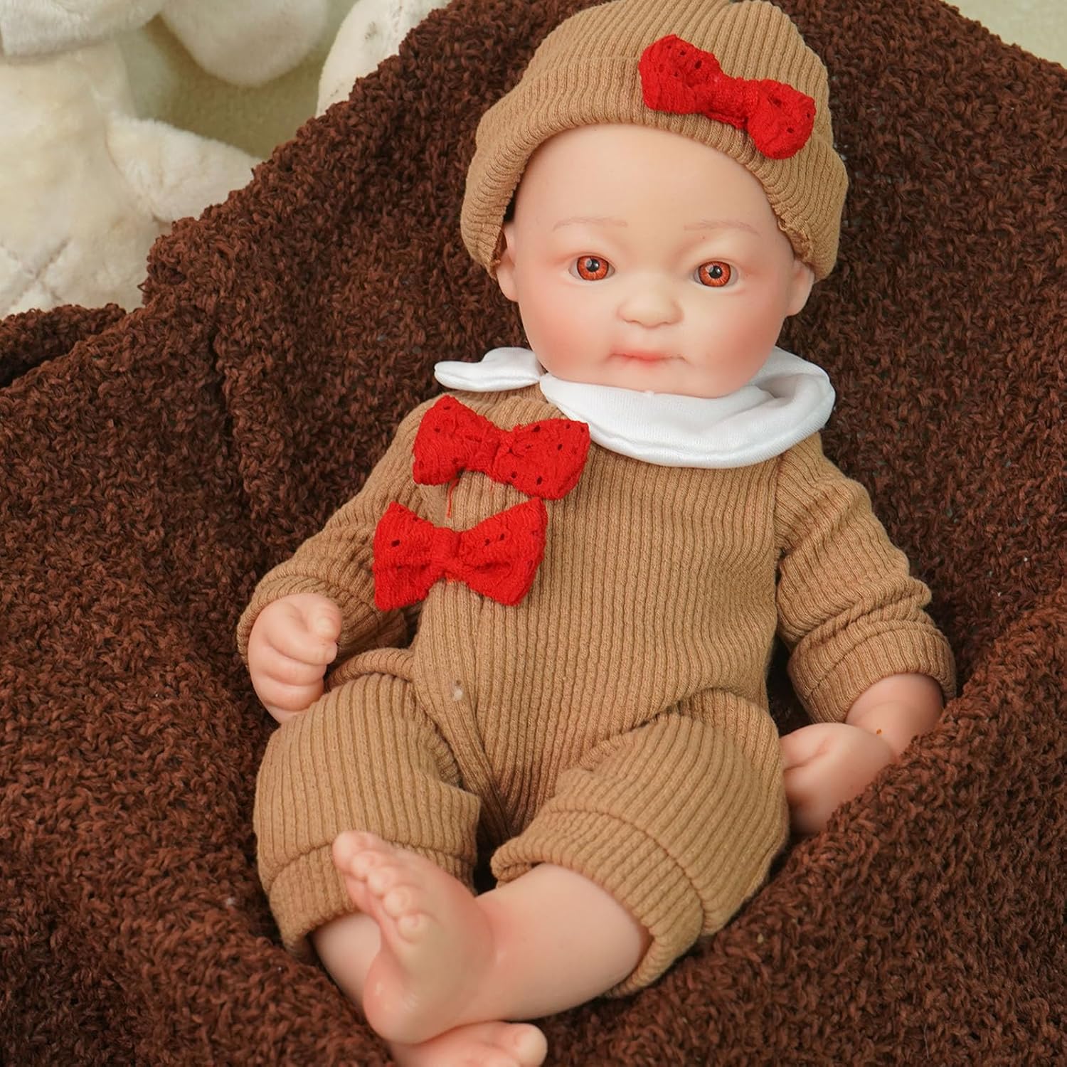 Realistic Reborn Baby Dolls-11.8 inch Silicone Reborn Baby Dolls Full Body Newborn Baby Doll Silicone Girl with Clothes Set Gift Box for Kids Age 3+
