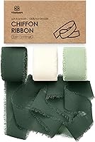 Vista 21 de Vitalizart Juego de Cintas de Seda de Gasa de Colores Mixtos de 1 pulgada x 75 yardas, 5 yardas x 15 rollos de tela con flecos para invitaciones
