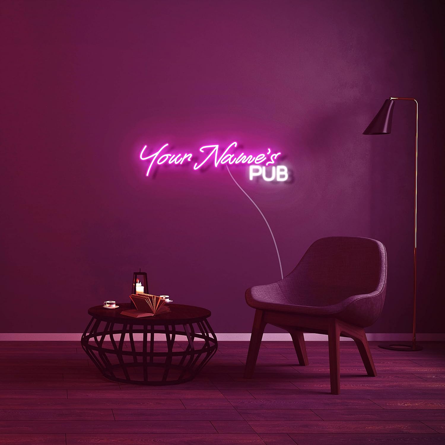 ADVPRO Red Wine Glass Home Bar Personalized Ultra-Bright LED Neon Sign - White & Pink - st16s51-fn-p0103-tm-wk