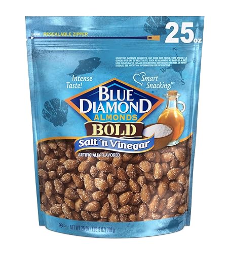 Blue Diamond Almonds Salt N Vinegar Flavored Snack Nuts 25 Oz Resealable Bag