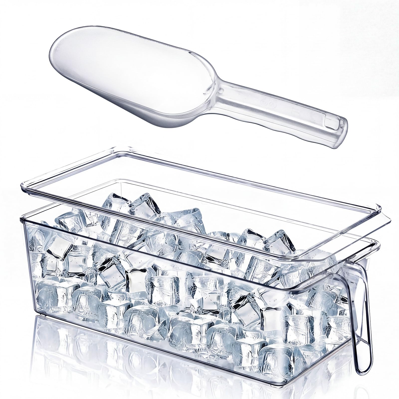 1 Set Ice Storage Bin for Freezer,12.4 x 5.91 x 3.94 Inches