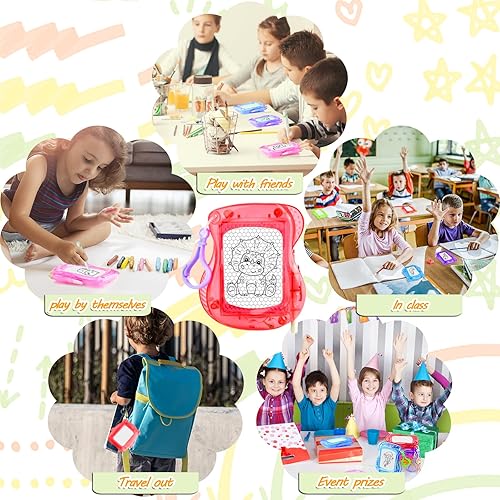 Miniatura 4 de Paquete de 12 mini tableros de dibujo magnéticos de color aleatorio para niños, recuerdos de fiesta para niños, bolsas de regalos para niños,
