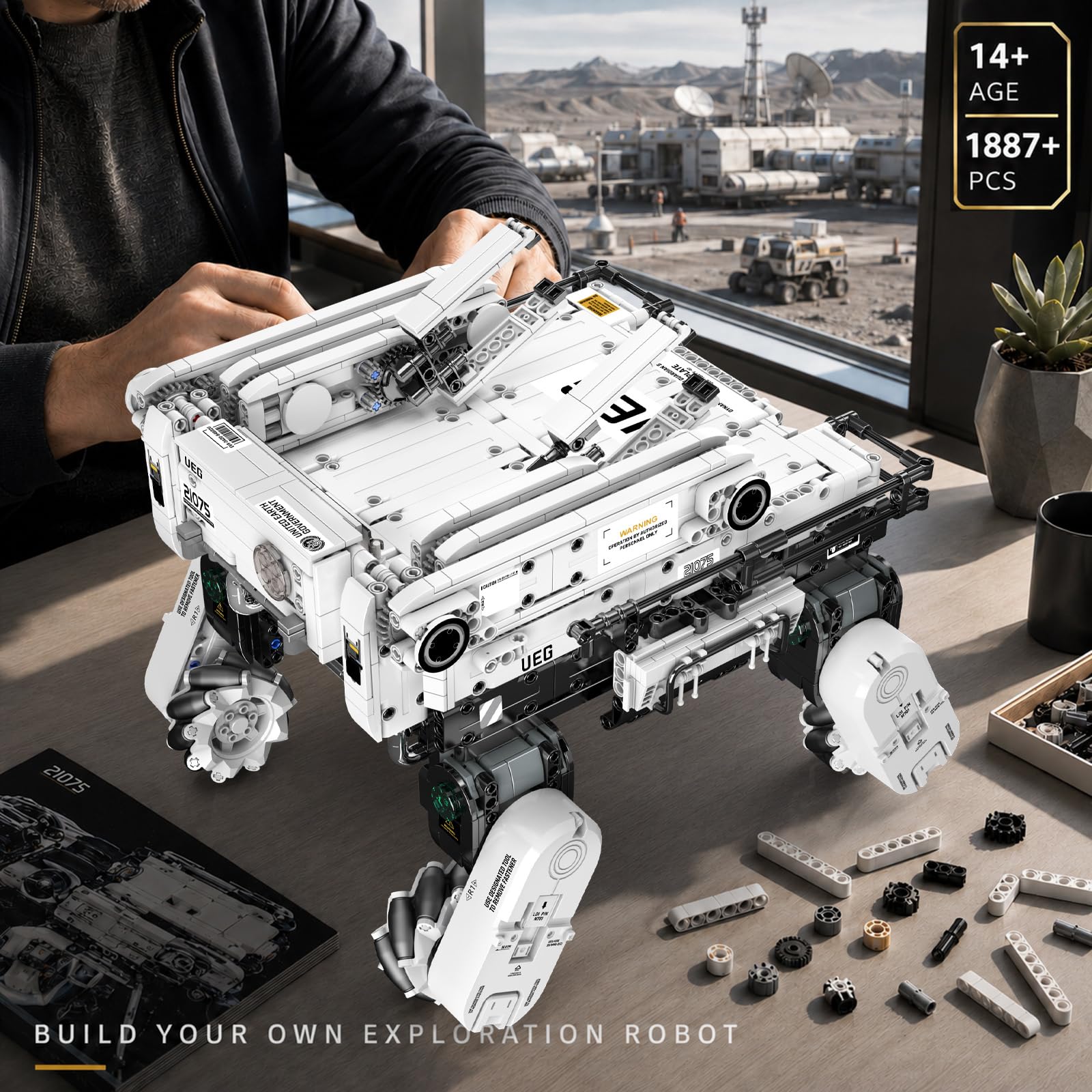 Mould King 21075 Roboter Programmierbar and Ferngesteuerter, APP und Fernbedienung Technik Roboter Bausatz | Roboterhund Bauspielzeug Geschenk