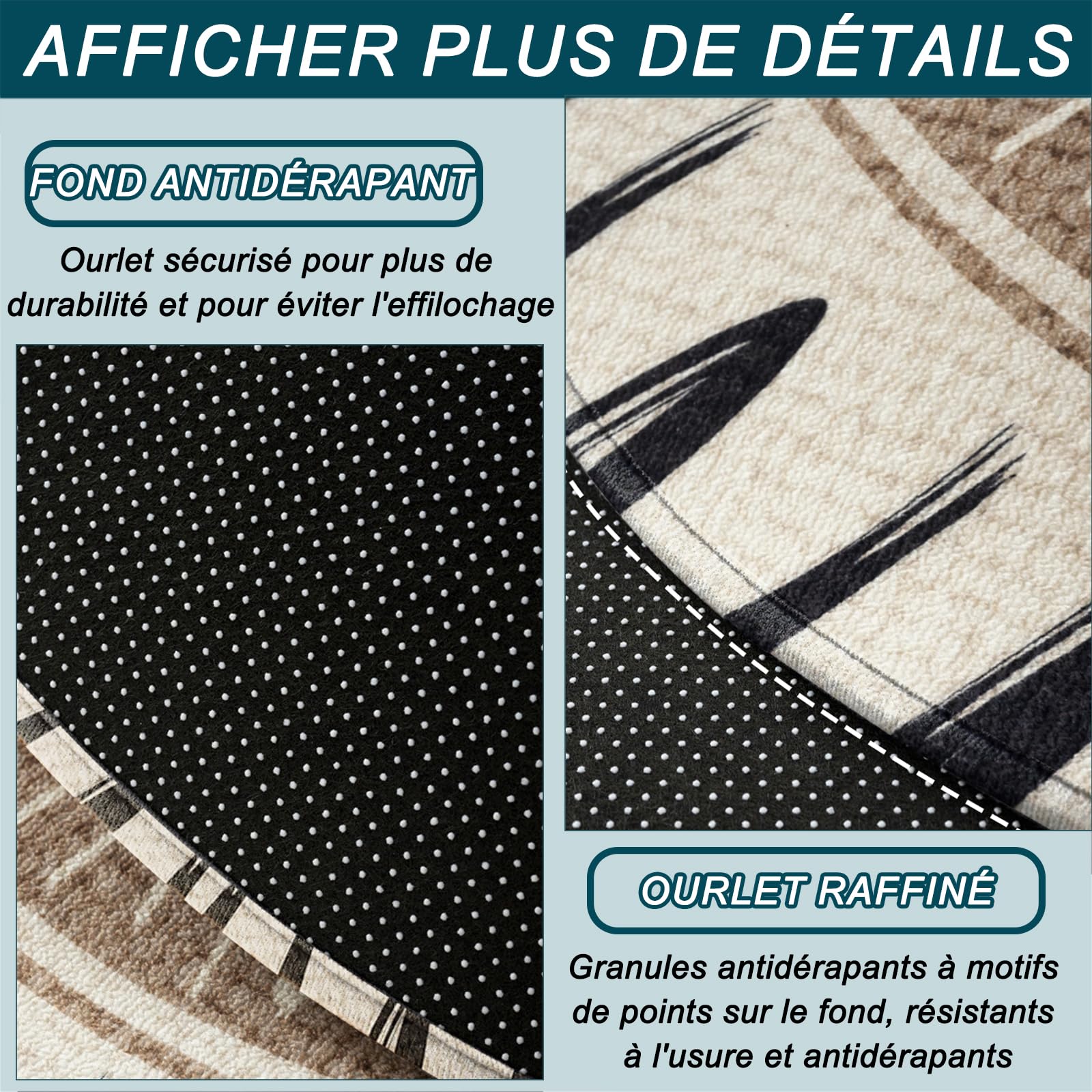 Semi-Circulaire Paillasson, Antidérapant Paillasson D Entree Interieur Absorbantes épaisse Lavable pour Entrée Intérieur Cuisine-B-60×90cm