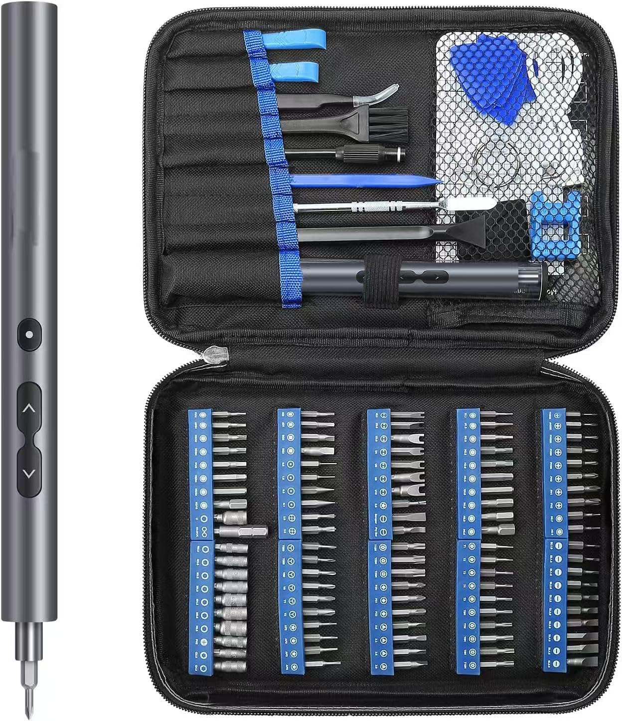 Mini Electric Screwdriver Set - 120-in-1 Precision Wireless Repair Tool with 24 Magnetic Bits & LED Light, Cordless Power Screwdriver for Phone, Camera, Laptop, Watch, Eyeglasses & Electronics