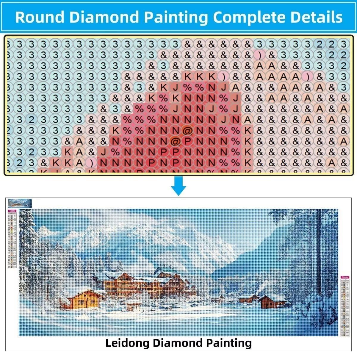 Obraz diamentowy 5D dla dorosłych, góra śnieżna, krajobraz, obraz "zrób to sam", obraz do malowania diamentami dla dzieci (70 x 180 cm), zestaw do haftu diamentowego, zestaw do malowania, do dekoracji