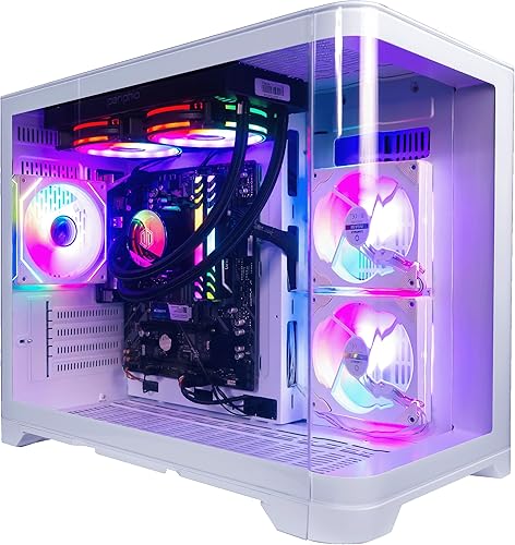 Periphio Atlas AMD Gaming PC, con refrigeración líquida Ryzen 7 5700G (4.6GHz Turbo), gráficos Radeon RX Vega 8 (optimizado para juegos), 32 GB de