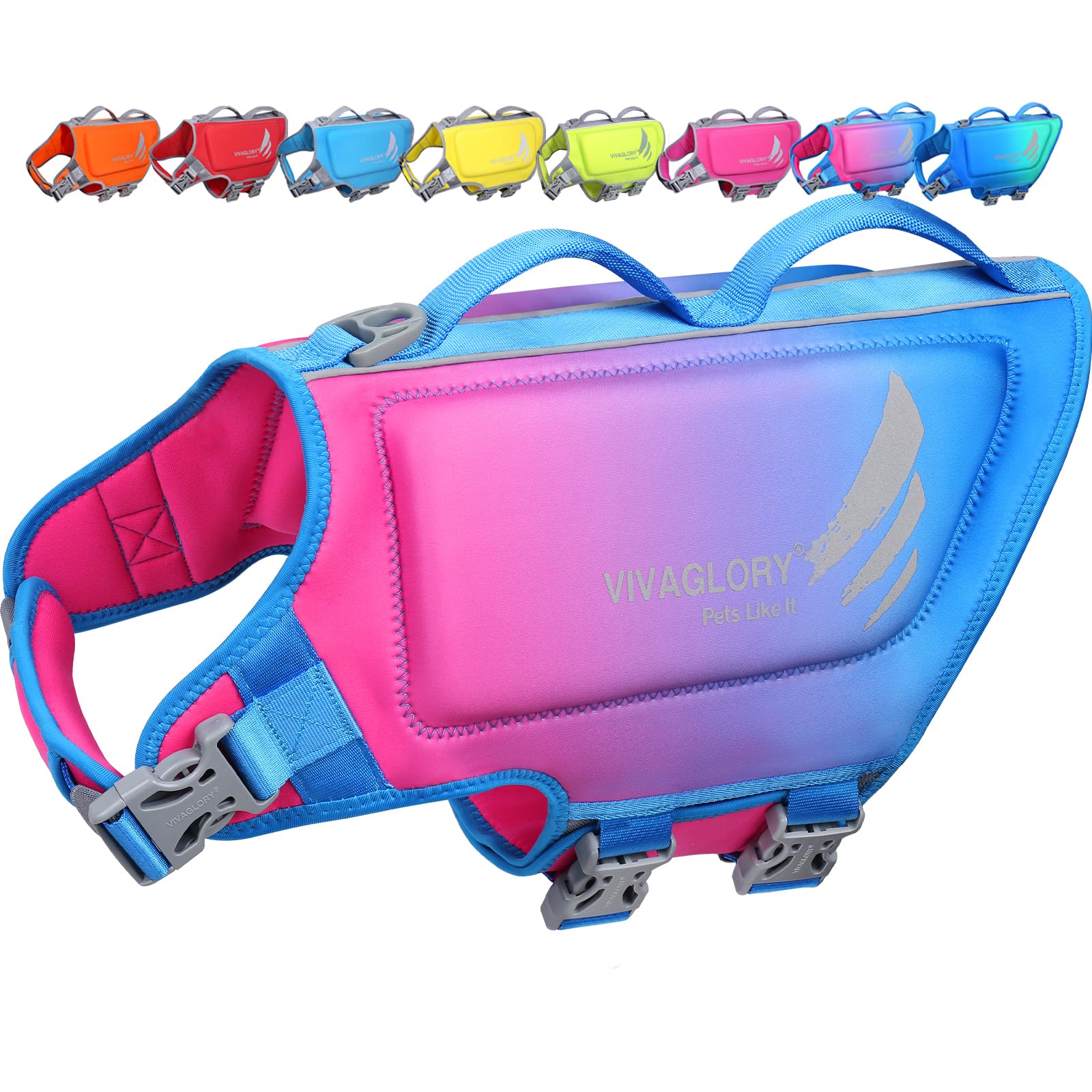 VIVAGLORY Hunde Schwimmweste High Buoyancy Hundeschwimmweste | Rettungswesten Hunde-Schwimmweste Schwimmweste zum Schwimmen, Auftrieb & Verstellbar for Hund
