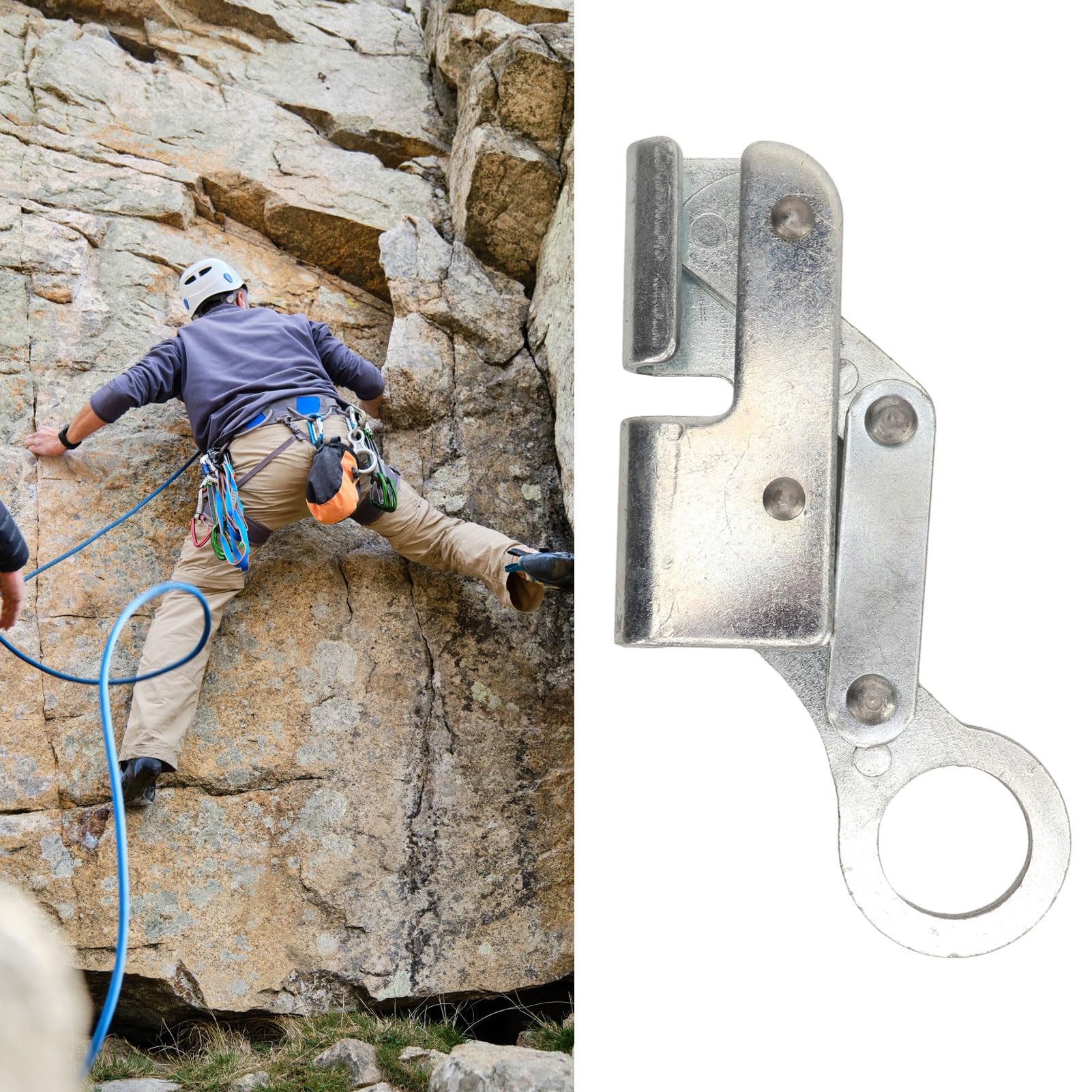Coulisseau de sécurité autobloquant, blocage de corde anti-chute d'escalade de 8 à 12 mm avec ressort Dispositif de maintien de corde de sécurité à forte charge pour le travail aérien la randonnée