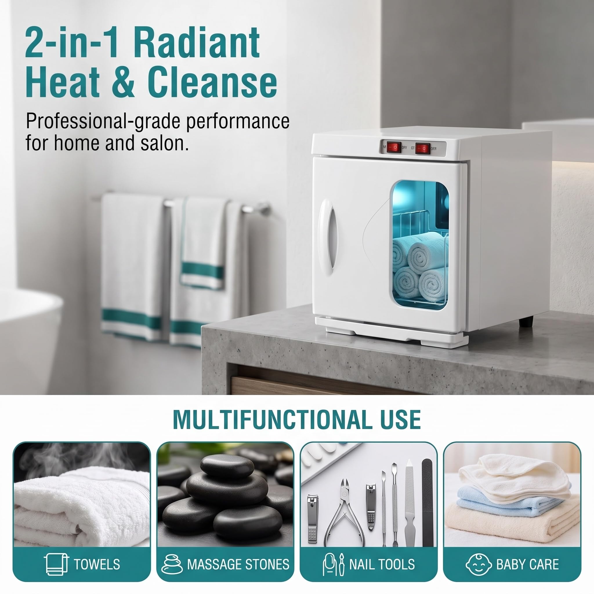 Professioneller Handtuchwärmer – 2-in-1-handtuchwärmer Aus Edelstahl Für Spa, Salon Und Zuhause | Schnelles Aufheizen Für Gesichtsbehandlungen Und Massagen Black 5 L