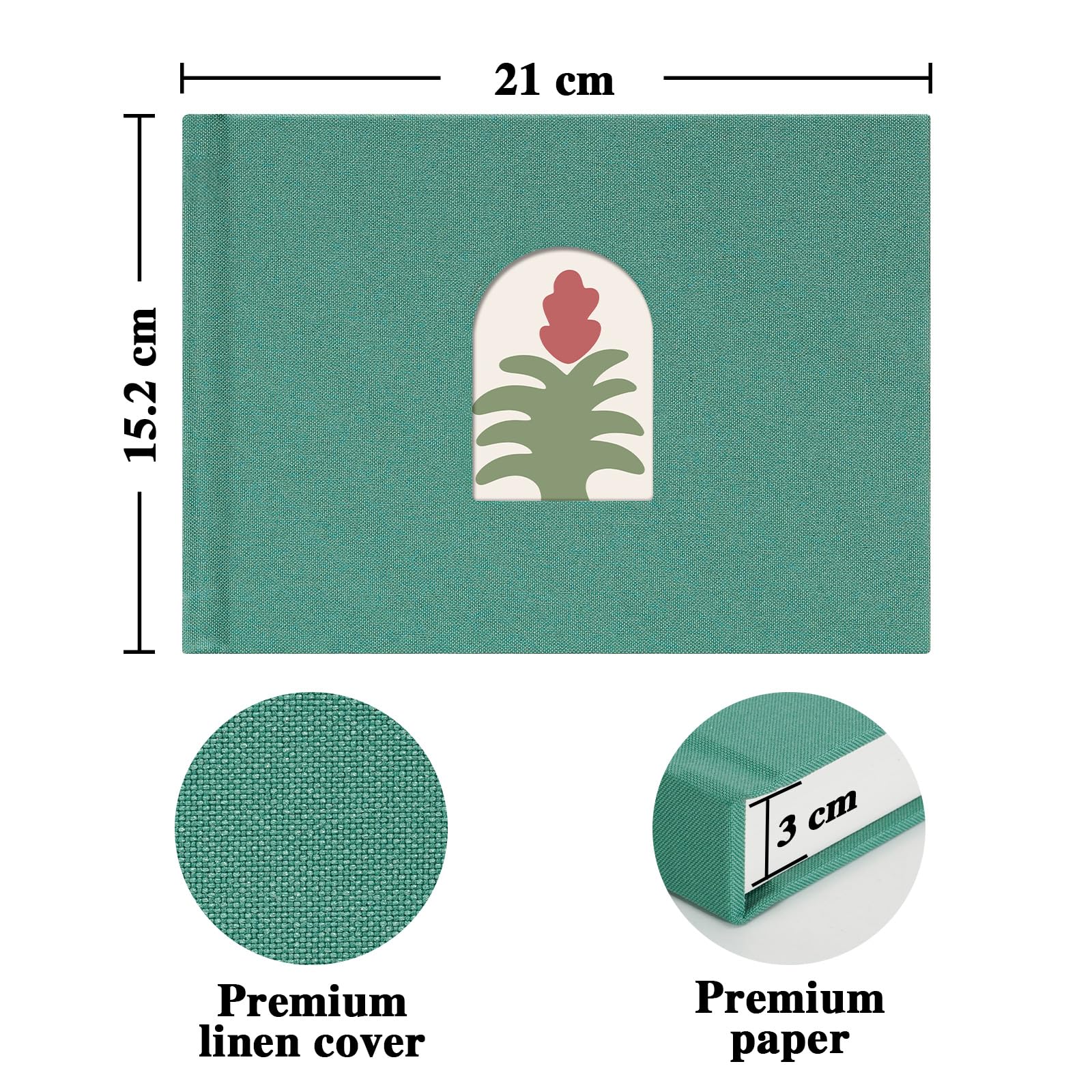 Vienrose 52 Pockets Mini Photo Album Instax with Writing Space, Arch Front Window - Image 4